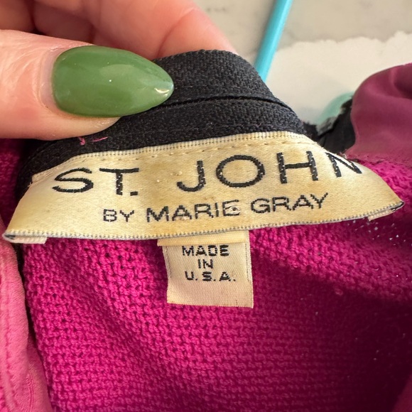 St. John Pink and Black Knit Dress - Picture 8 of 10